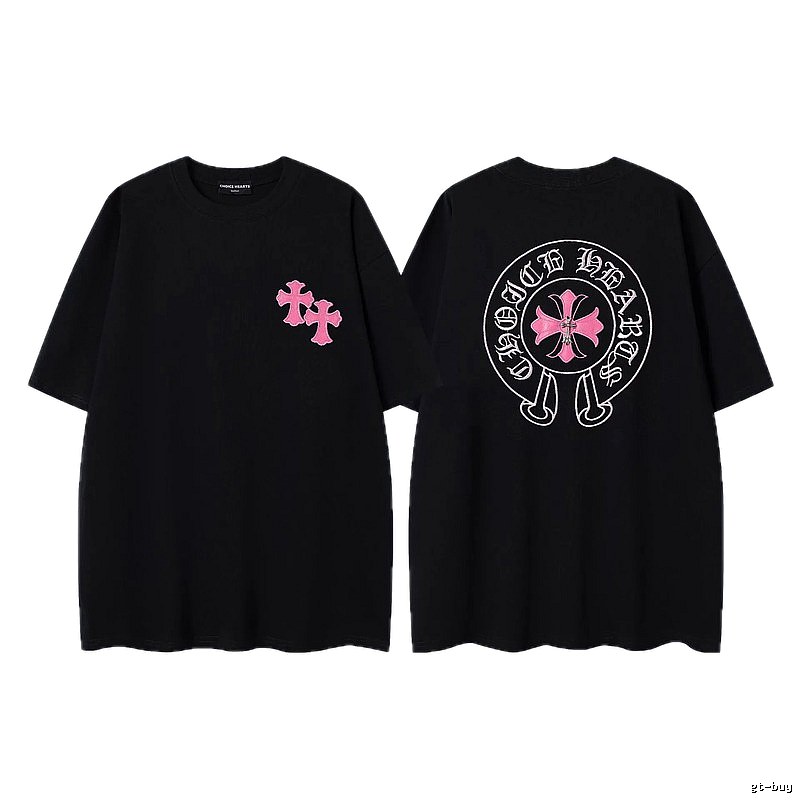 Chrome Hearts Cross Embroidered Street-style Black T-Shirt