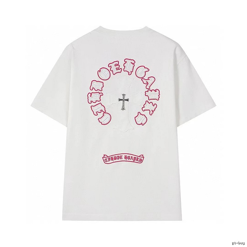 Chrome Hearts Cross Embroidered Street Style White T-Shirt