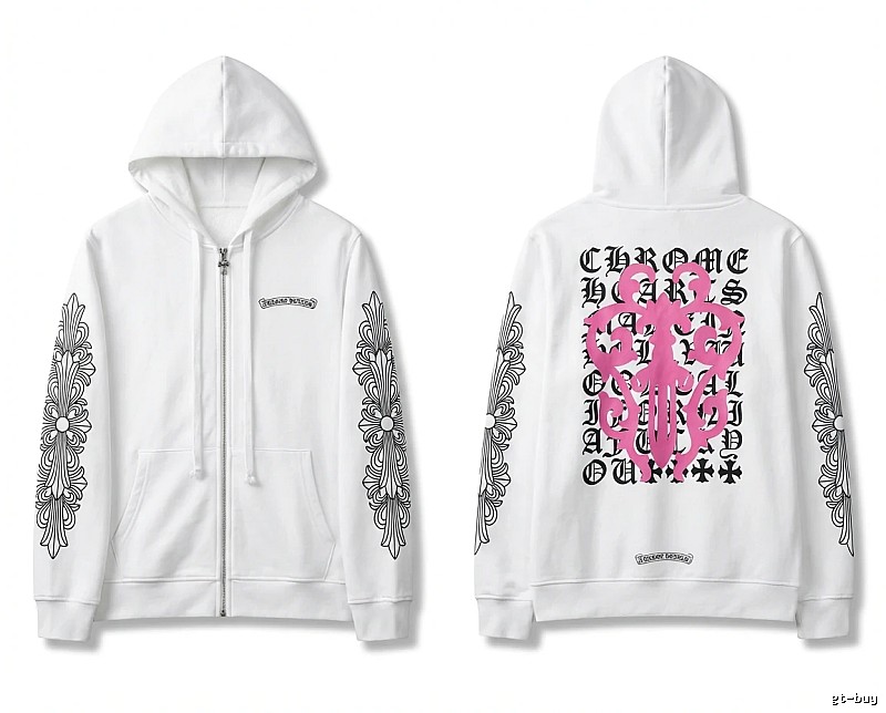Chrome Hearts Cross Flower Trendy and Cool Style White Sweatshirt