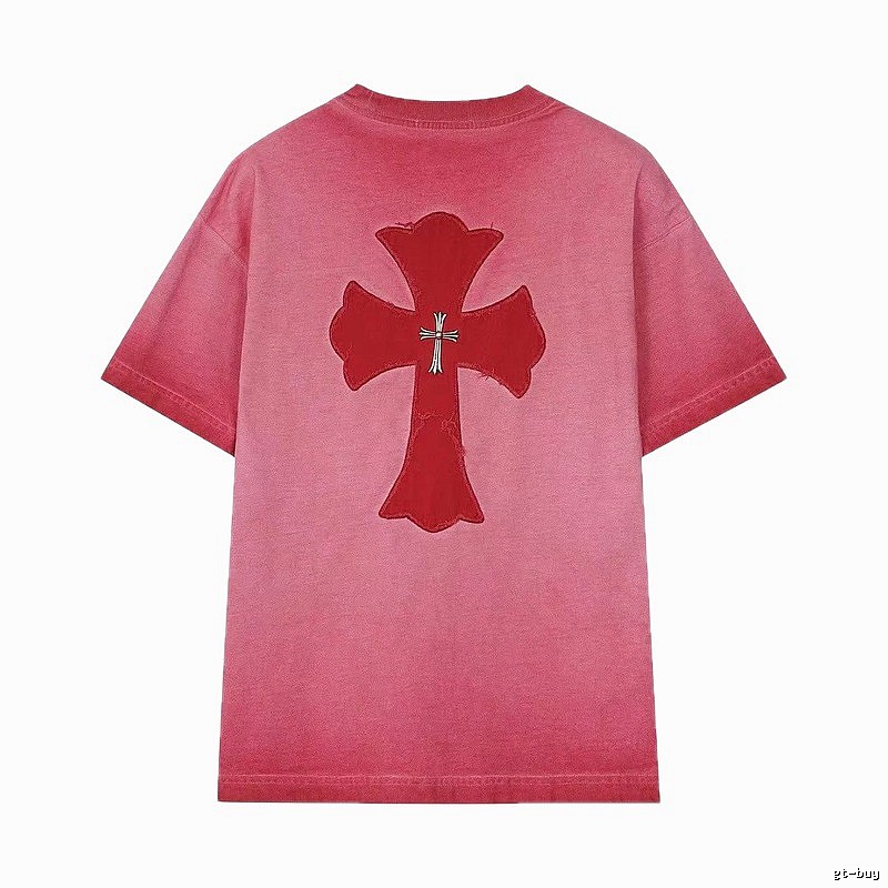 Chrome Hearts Cross Patch Street Style Pink T-Shirt