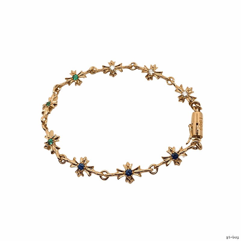Chrome Hearts Cross Star Retro Style Gold Bracelet