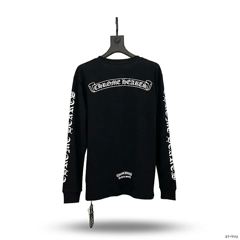 Chrome Hearts Dark Style Black Long T-shirt
