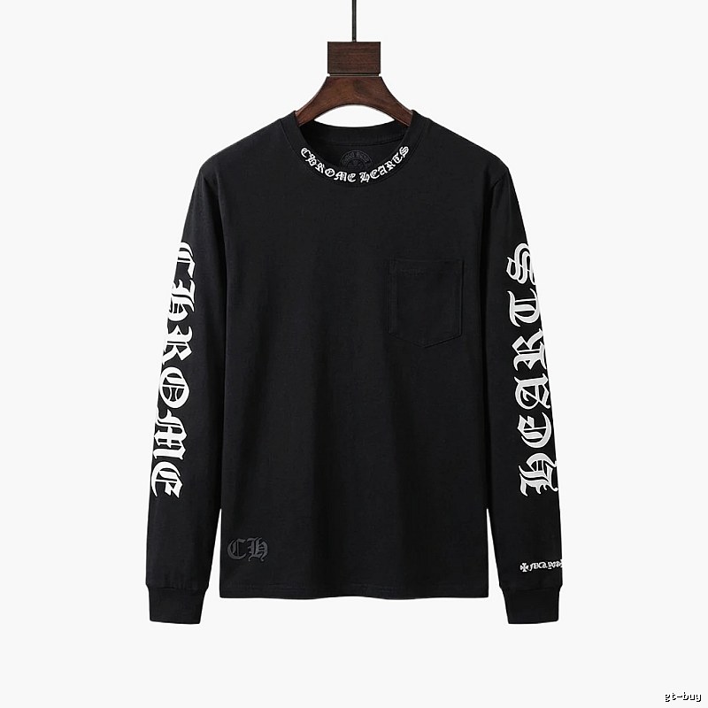Chrome Hearts Dark Style Long-sleeved Black T-shirt