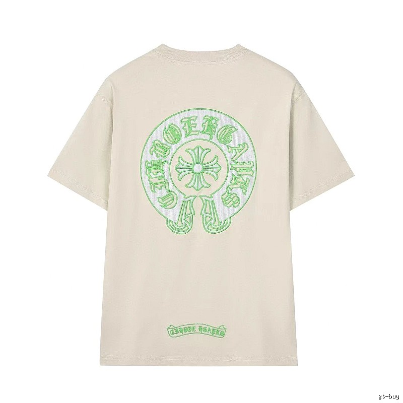 Chrome Hearts Embroidered Street Style Beige Short-sleeve T-shirt