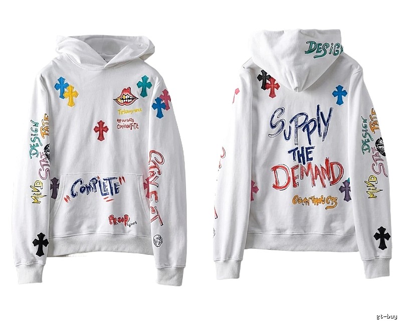 Chrome Hearts Graffiti Style White Hoodie