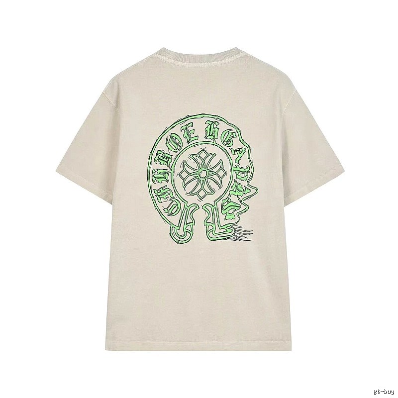 Chrome Hearts Horseshoe Cross Print Street Style Off-white T-shirt
