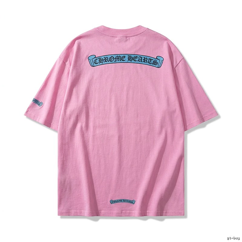 Chrome Hearts Pink Trendy Style T-shirt