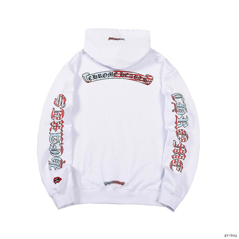 Chrome Hearts Premium Style Cross graphic hoodie Black Blue Cross for Resort Outfits