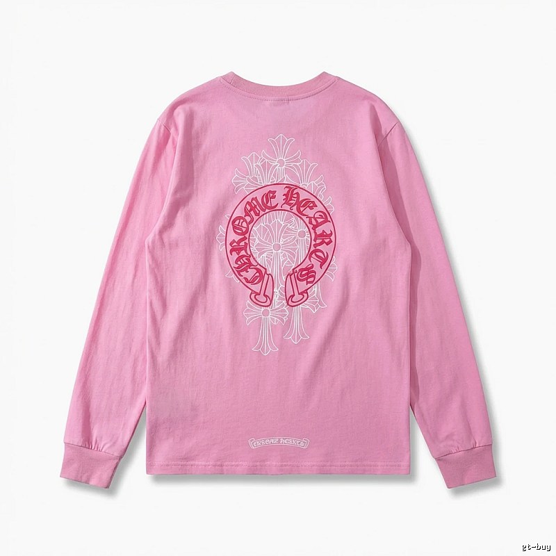 Chrome Hearts Printed Fashionable Pink Long-sleeved Shirt