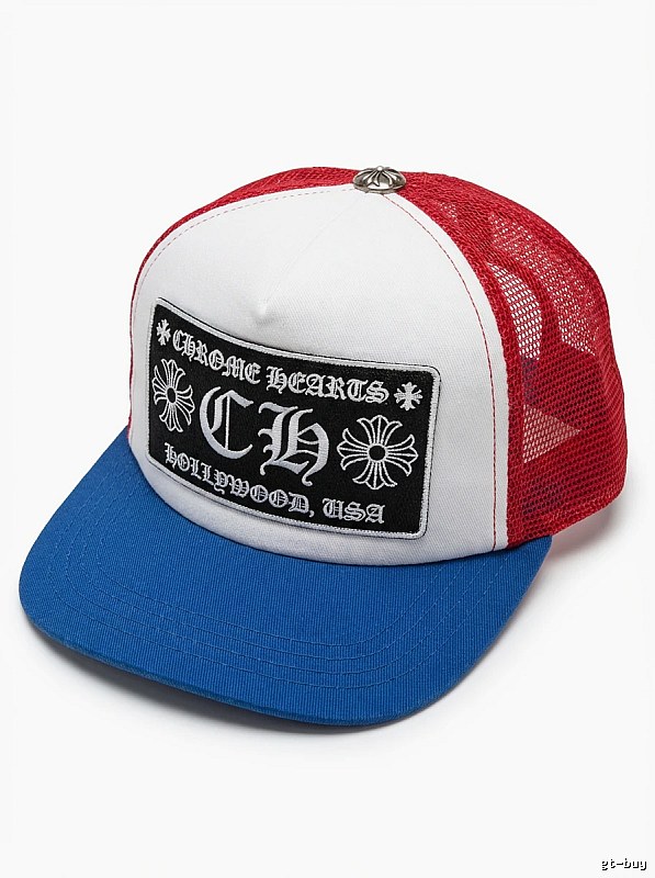 Chrome Hearts red, white and blue trendy brand hat