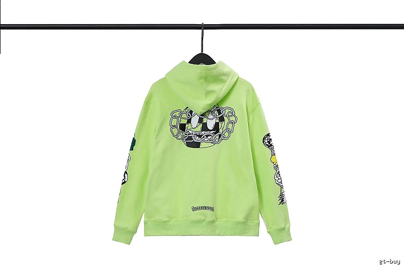Chrome Hearts Urban Cross graphic hoodie Black Blue Cross with Casual Appeal