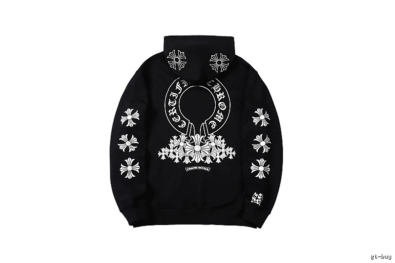 Chrome Hearts Urban Cross graphic hoodie Black Blue Cross with Statement Pattern