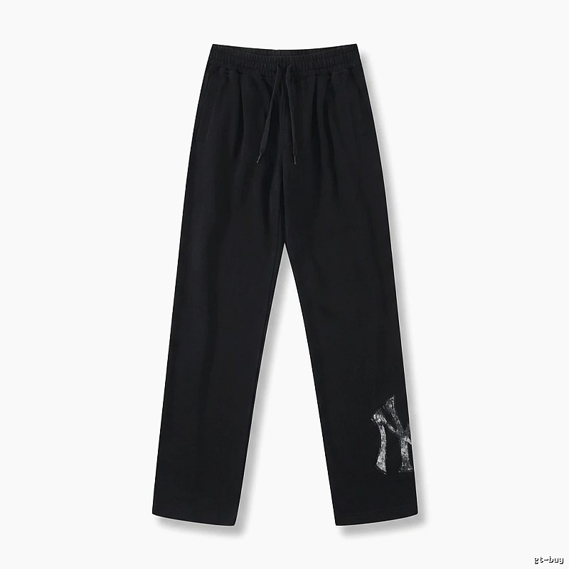 Classic trendy brand black trousers of MLB
