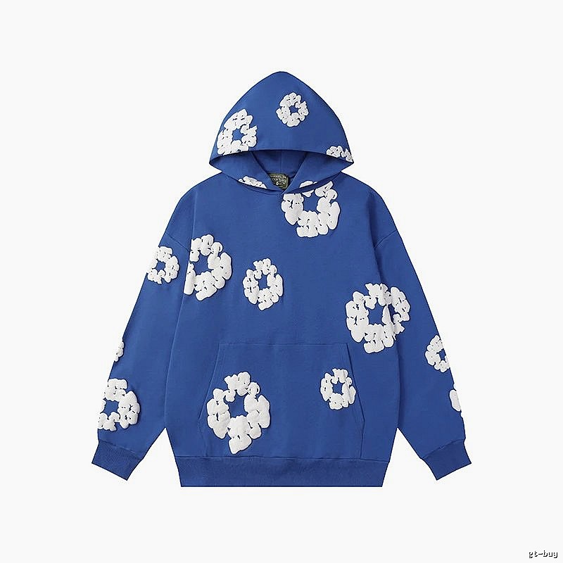 Cobalt Blue Floral Graphic Hoodie