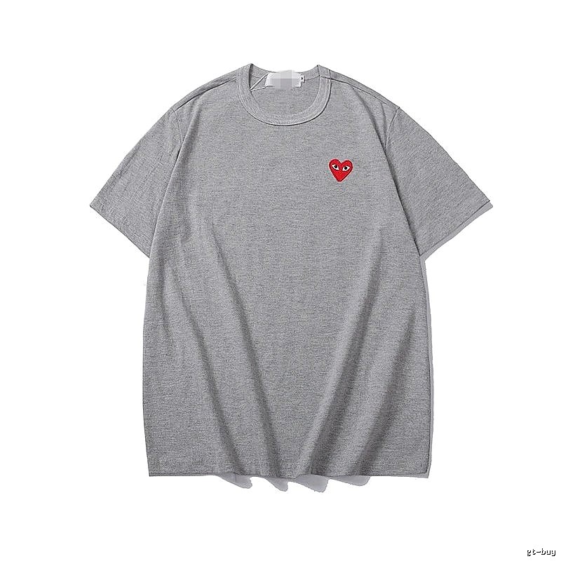 Comme des Garcons PLAY 2020-27 Gray Style 2027 Heart Logo T-Shirt Streetwear Look