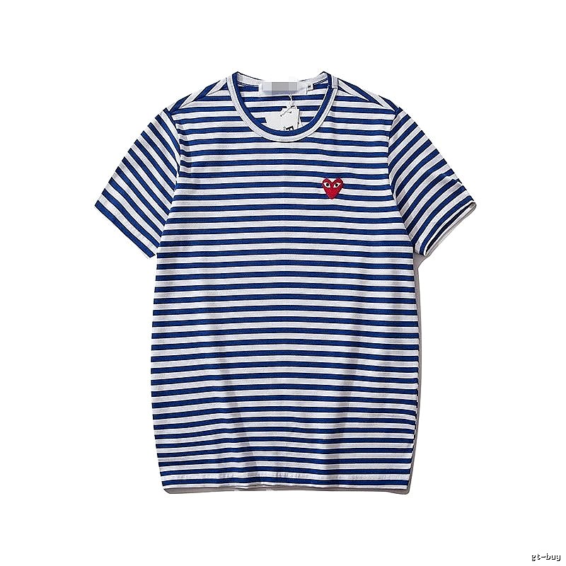 Comme des Garcons PLAY 2021-94 Blue Style 2194 Heart Logo T-Shirt Modern Fit