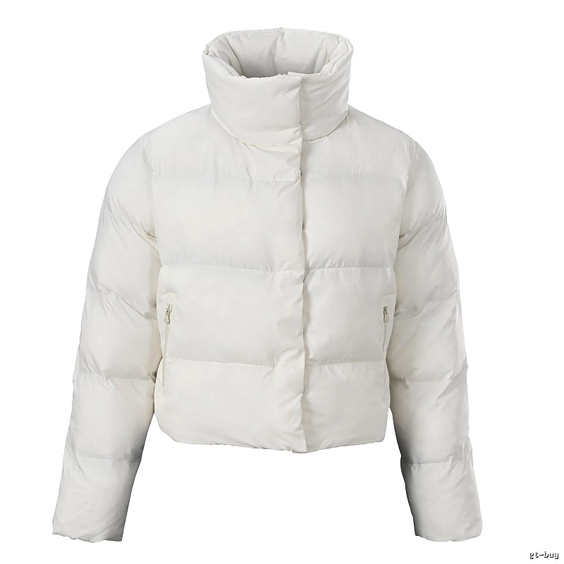 Commuter Stand-Collar Puffer Jacket - White
