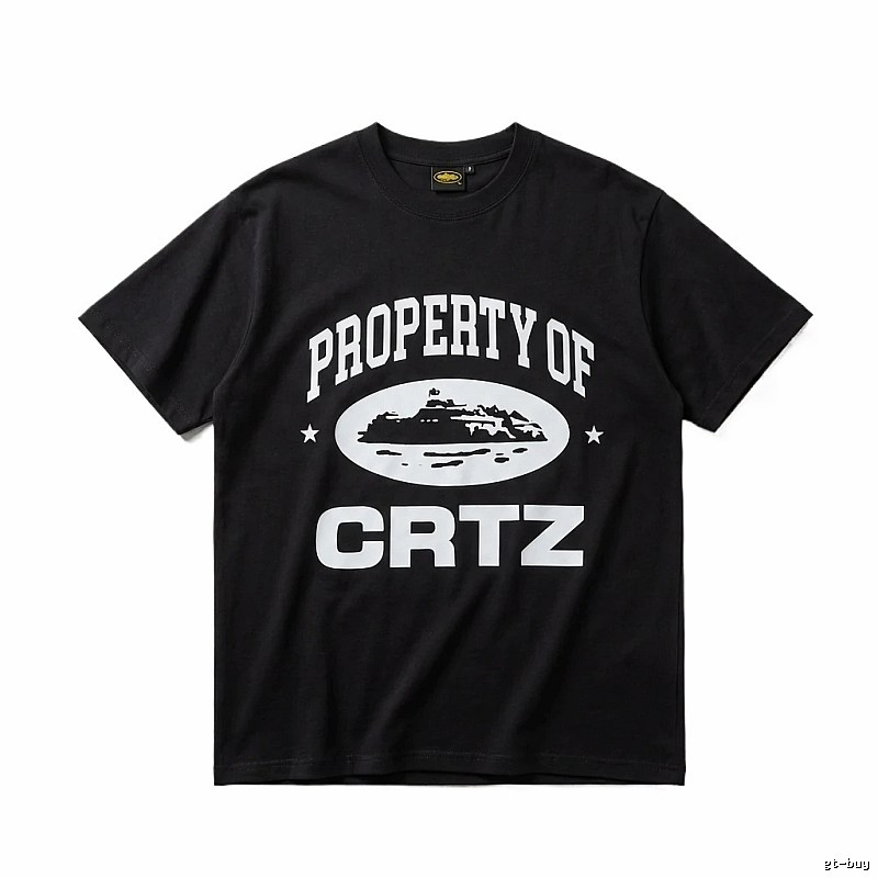 Corteiz black and white minimalist style T-shirt
