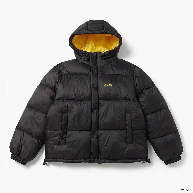 Corteiz black and yellow color - blocking down jacket