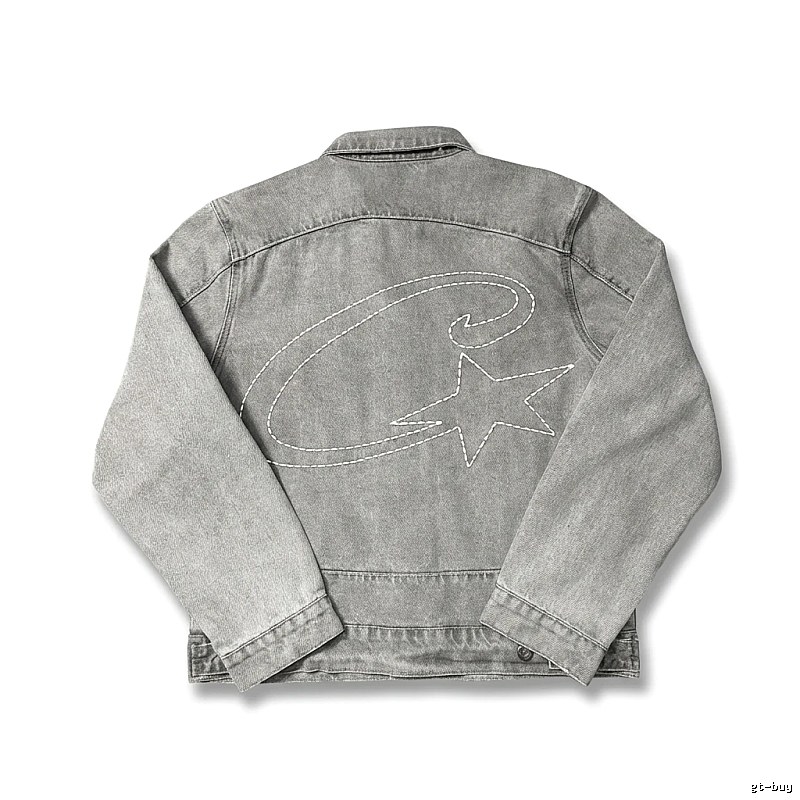 Corteiz denim retro-style grey coat