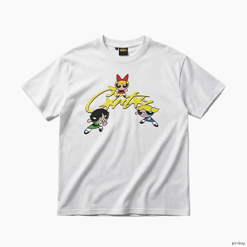 Corteiz Powerpuff Girls Cartoon White T-shirt