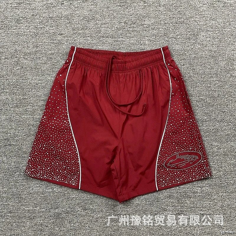 Corteiz Starry Street Style Burgundy Shorts