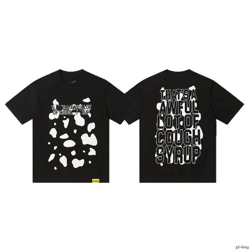 COUGH SYRUP Printed Street Style Black Short Sleeve T-shirt