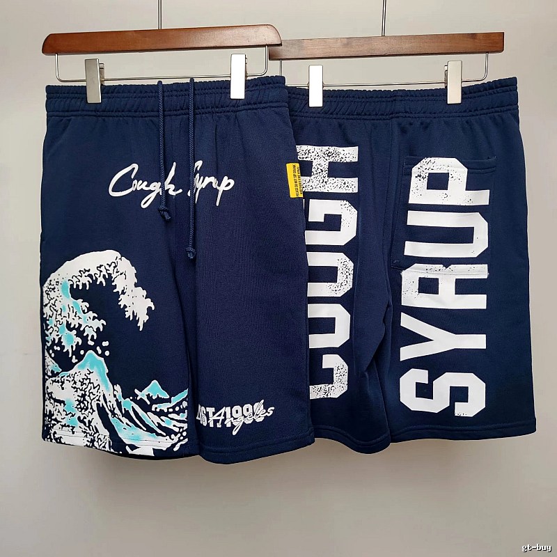 COUGH SYRUP Ukiyo-e Street Style Navy Shorts
