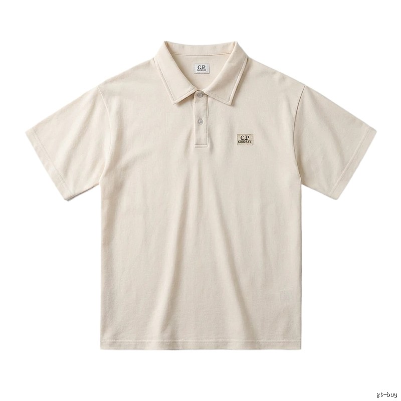 C.P. Basic Style Simple and Elegant Beige Polo Shirt