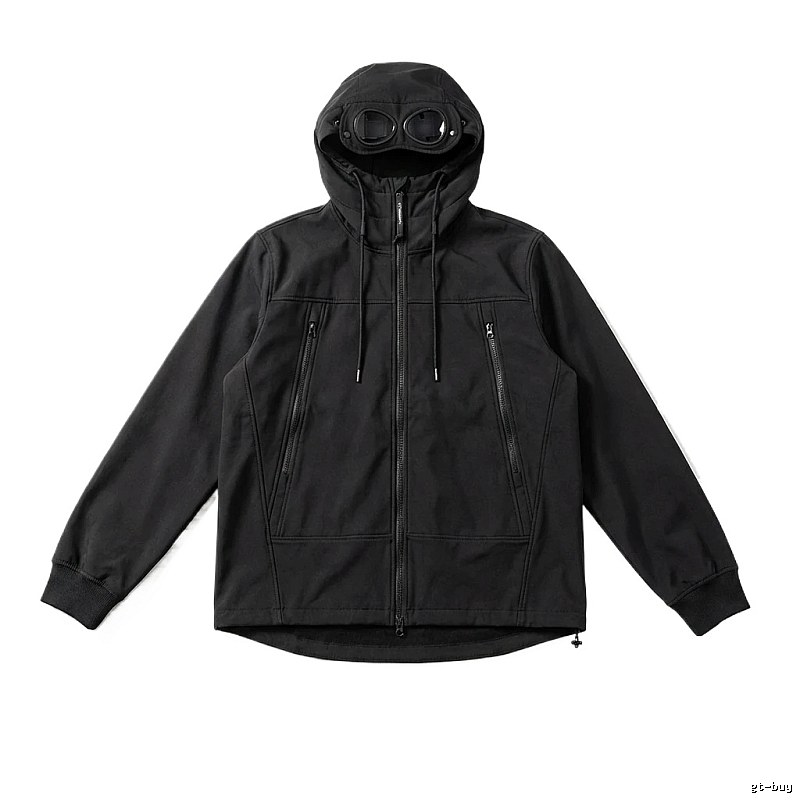 C.P. hooded simple style black coat