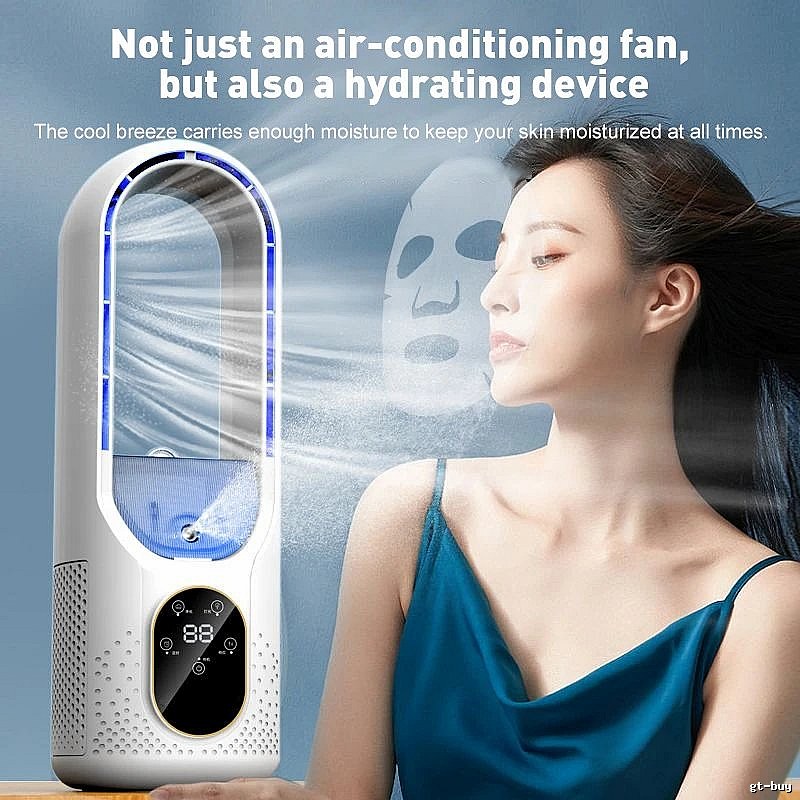 Daily Misting Bladeless Fan For Misting Comfort White Bladeless