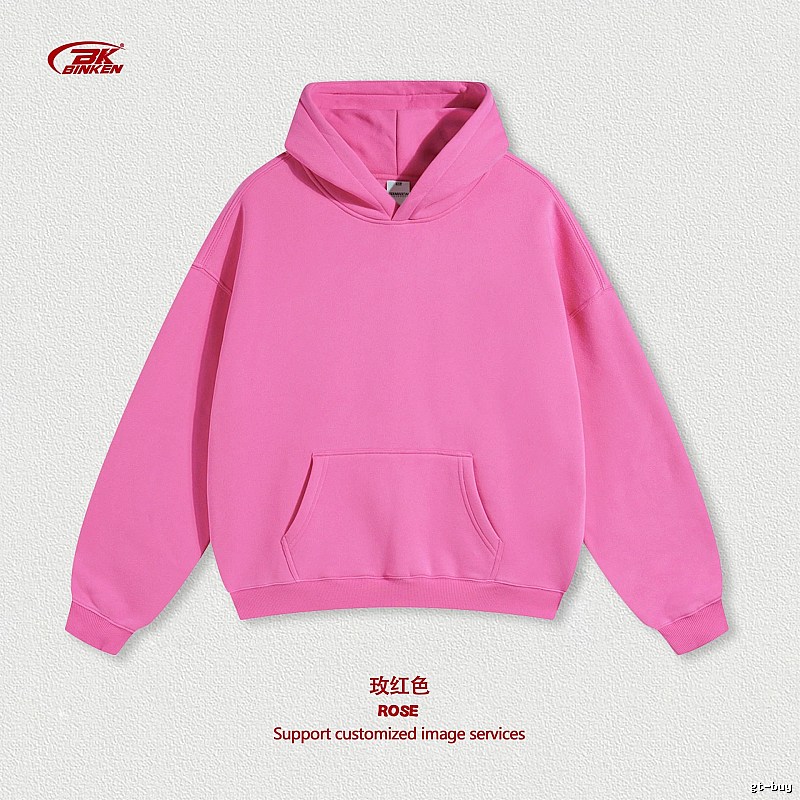 Daily Pullover hoodie Navy Blank Kangaroo with Visual Detail