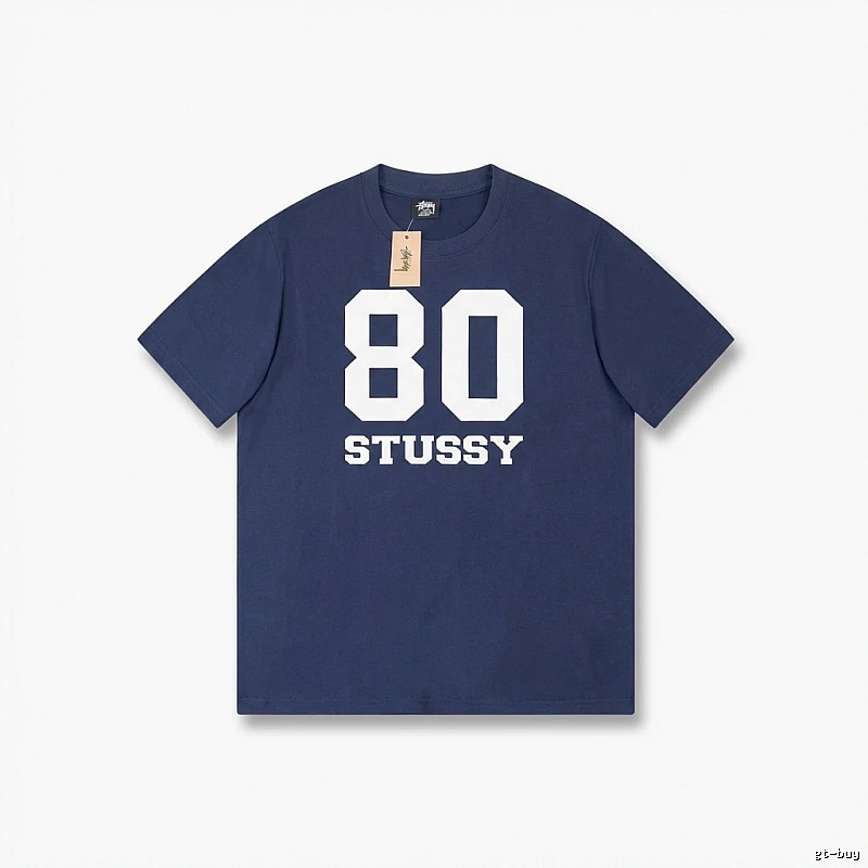 Deep blue T-shirt with Stussy digital printing