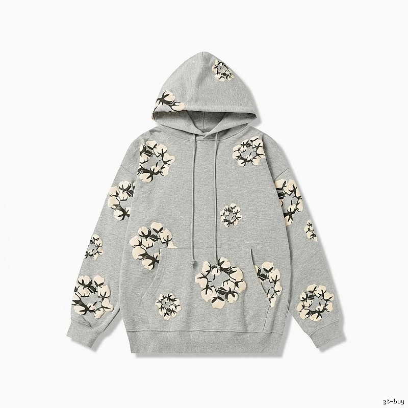 DENIM TEARS Floral Wind Grey Hoodie