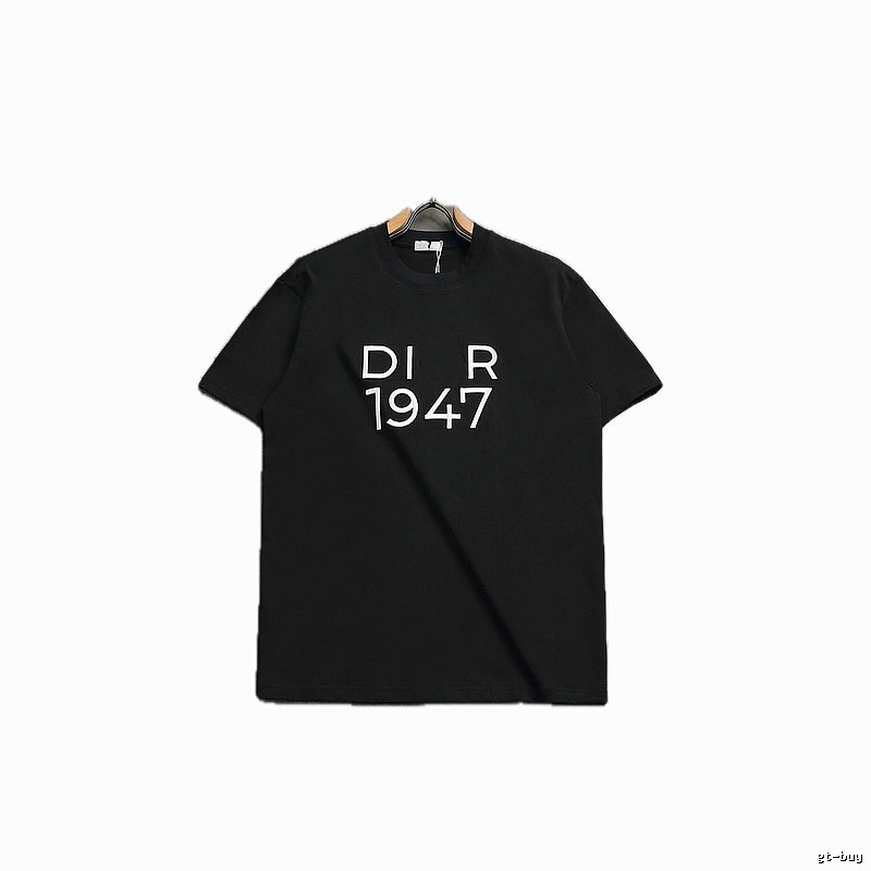 Dior 1947 Minimalist Trendy Black Short-sleeve T-Shirt