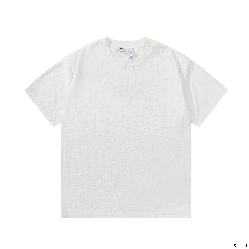 Dior All-over Monogram Print Light Luxury Style White T-Shirt