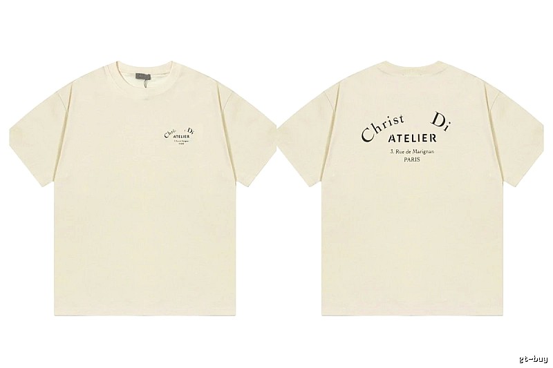 Dior Atelier Minimalist Style Beige Short-sleeve T-shirt
