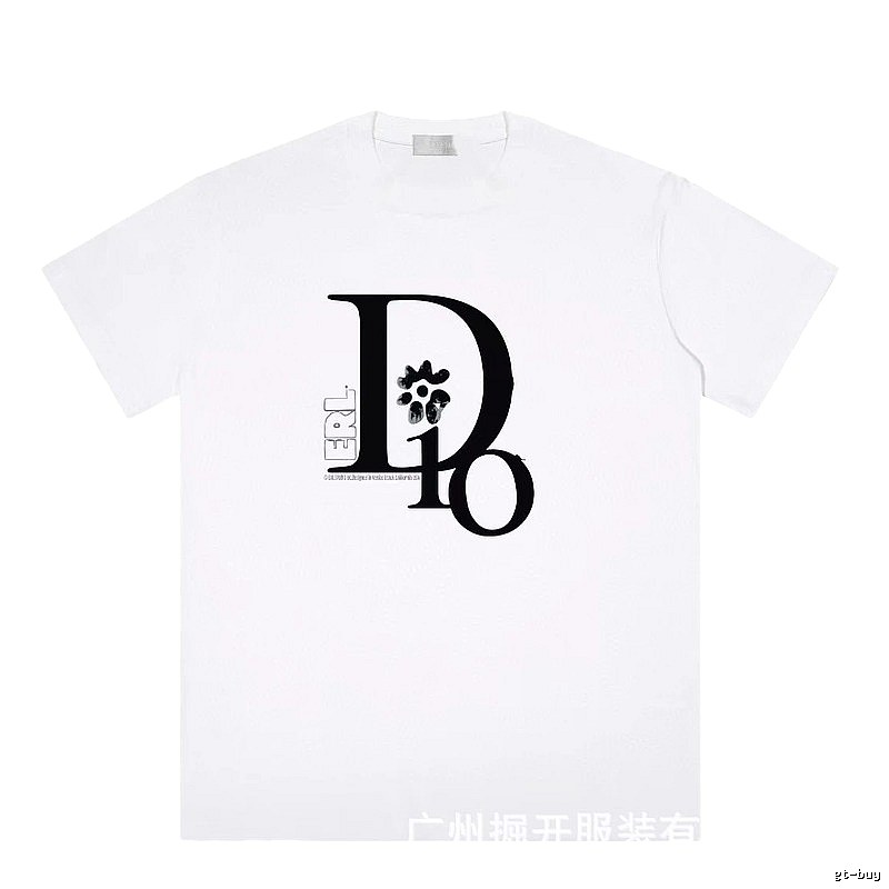 Dior Co-branded Trendy Style Printed White T-Shirt