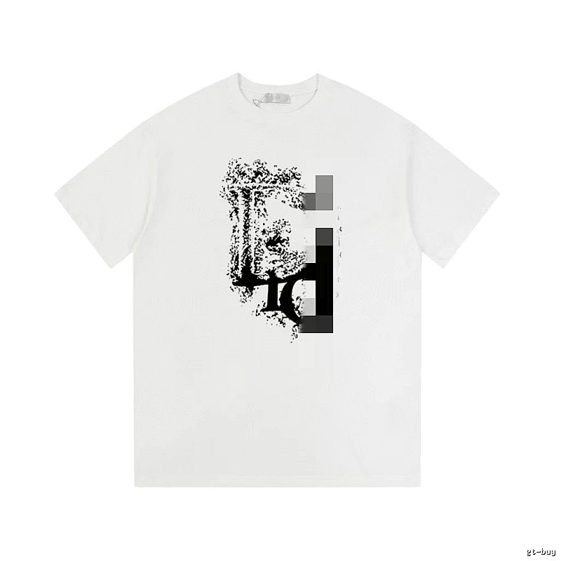 Dior Distressed Print Street Style White T-Shirt