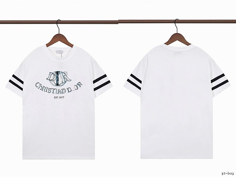 Dior Embroidered Collection Vintage Style White Short-sleeve T-shirt