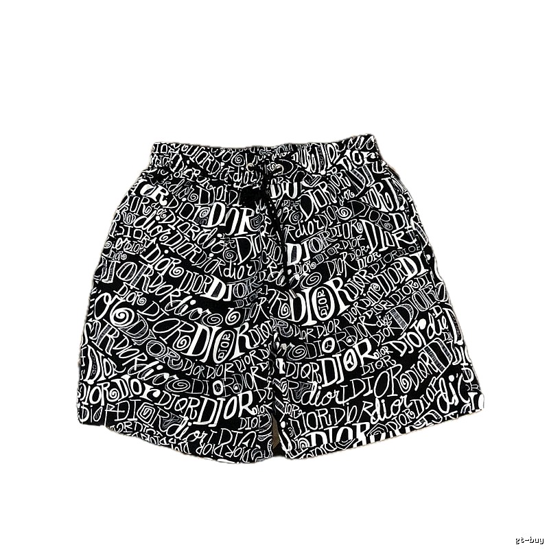 Dior Graffiti Collection Trendy Cool Style Black and White Shorts