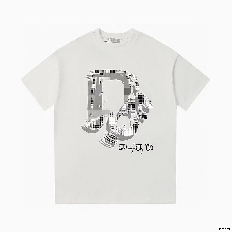 Dior Graffiti Collection Trendy & Cool Style White Short-sleeve T-shirt