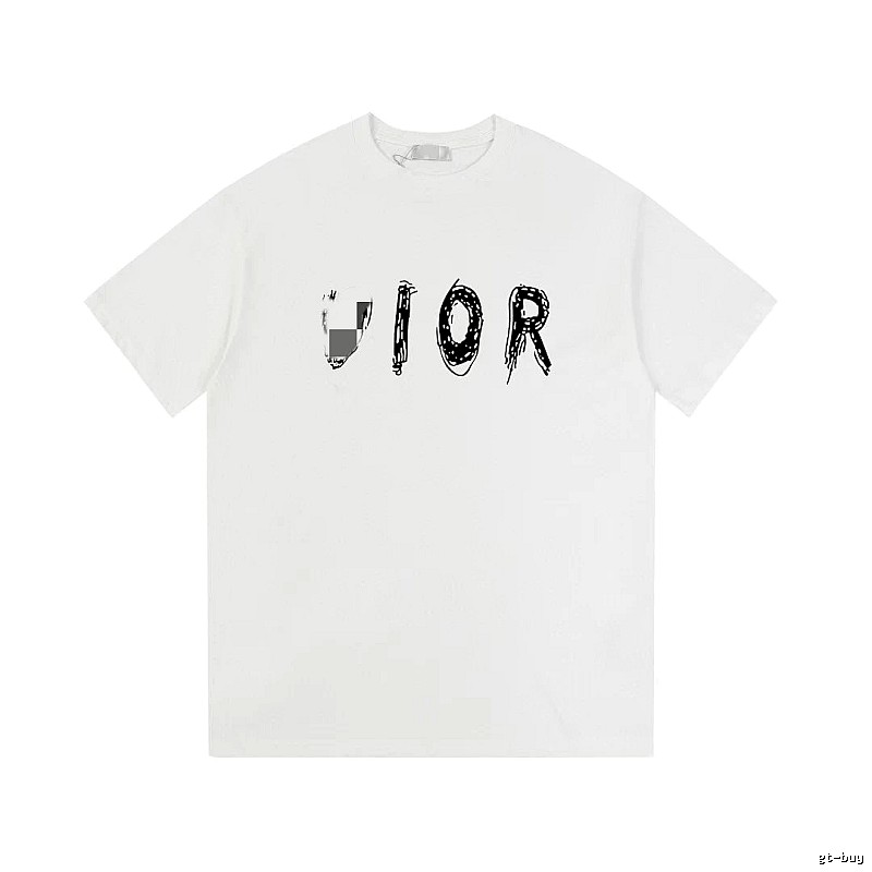 Dior Graffiti Street Style White Short-sleeve T-shirt