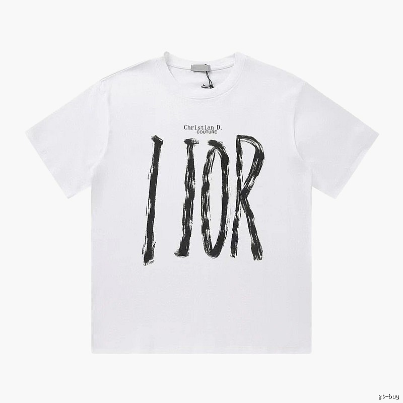 Dior Haute Couture Graffiti Casual Style White T-Shirt