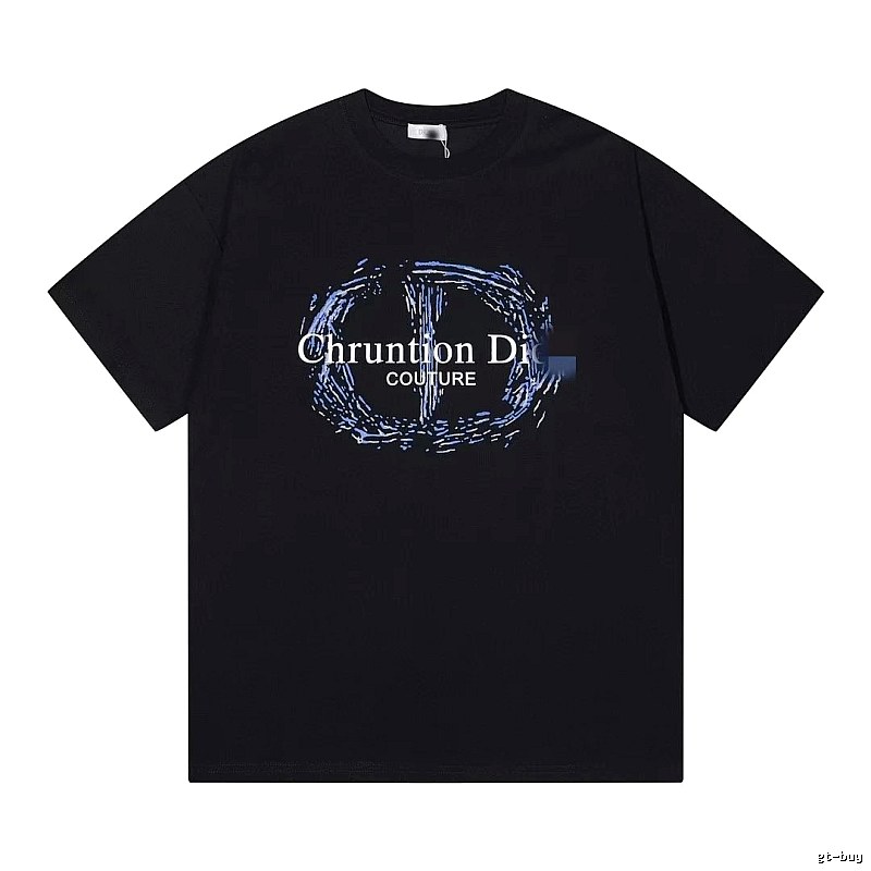 Dior Haute Couture Graffiti-style Black Short-sleeve T-shirt