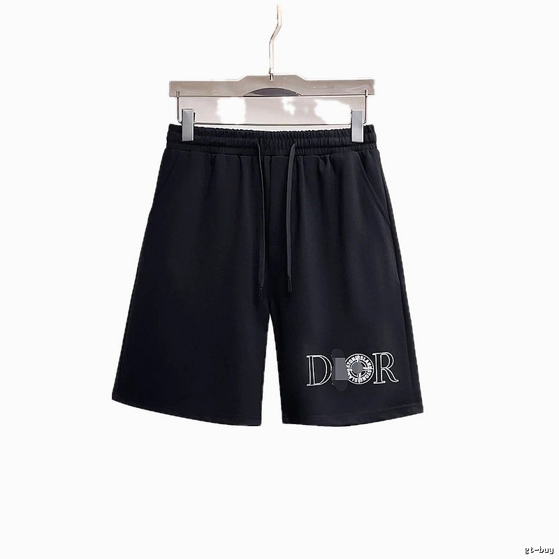 Dior Letter Print Trendy Style Black Casual Shorts