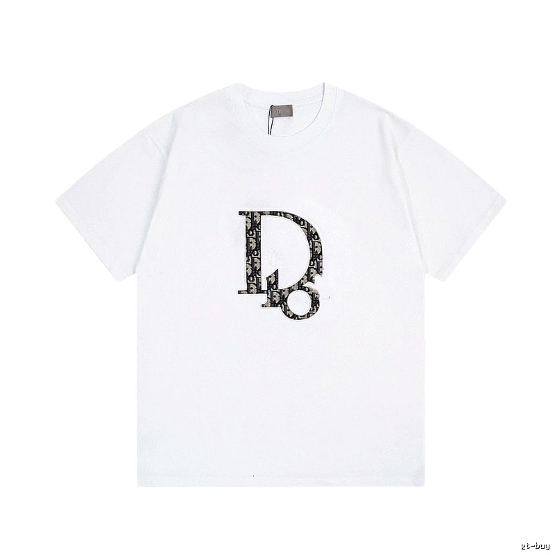 Dior Monogram Light Luxury Style White Short-sleeved T-shirt