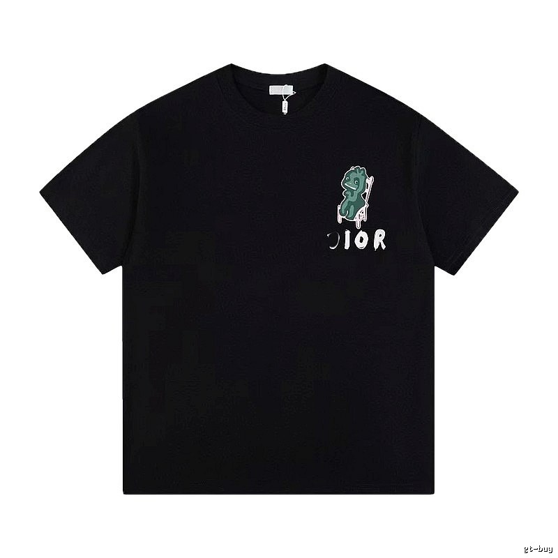 Dior Monster Print Trendy Black Short-sleeve T-shirt