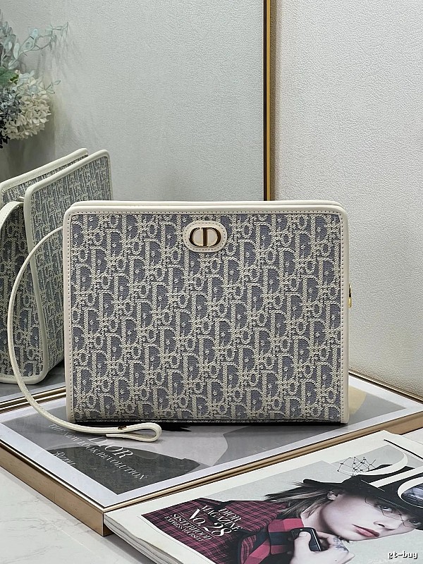 Dior Oblique clutch bag Gray Rectangular