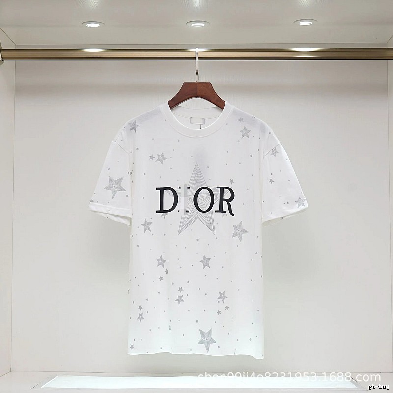 Dior Star Print Cool & Trendy Style White T-Shirt